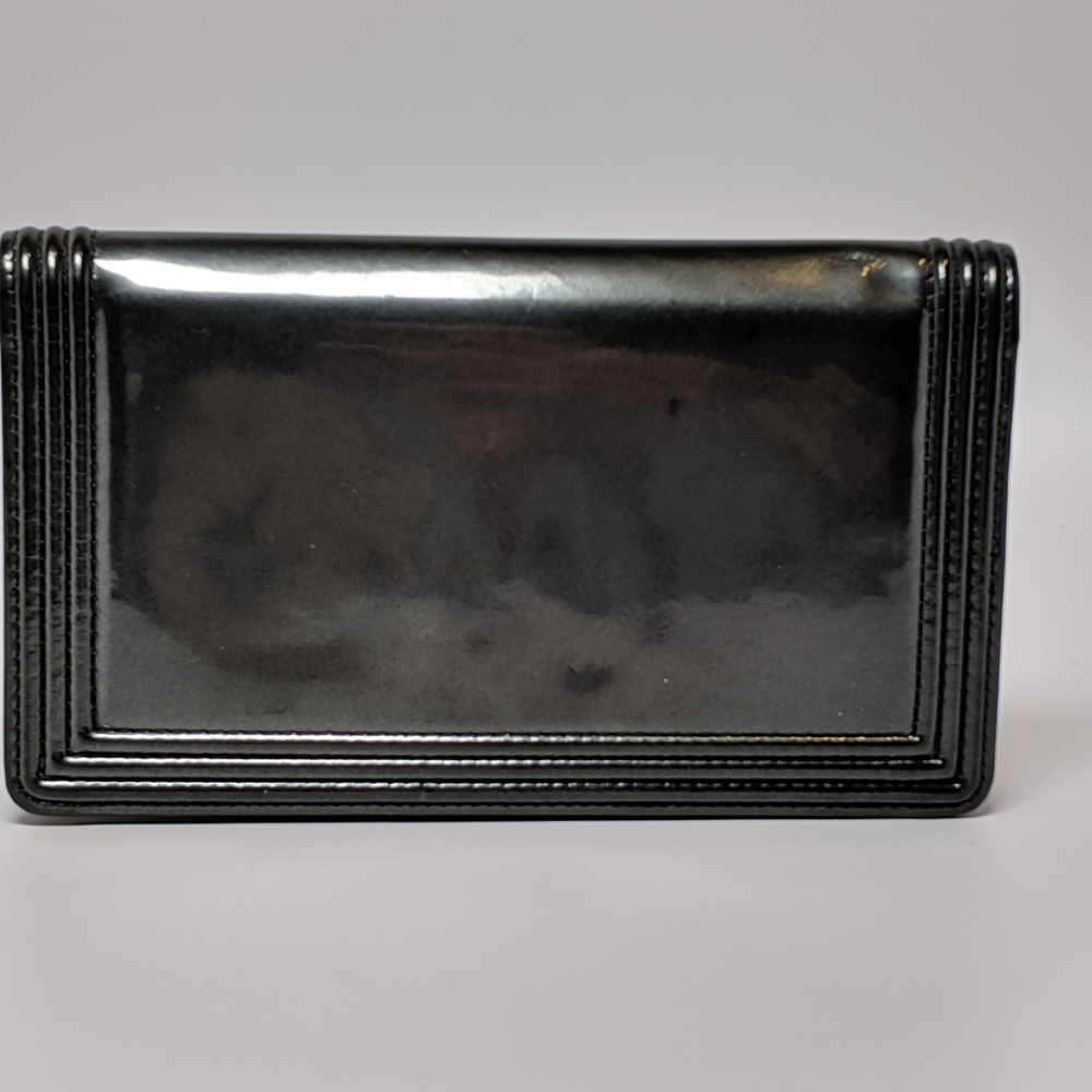SOLD Chanel Grey Boy Bi-fold Patent Leather Wallet - Picture 8 of 8